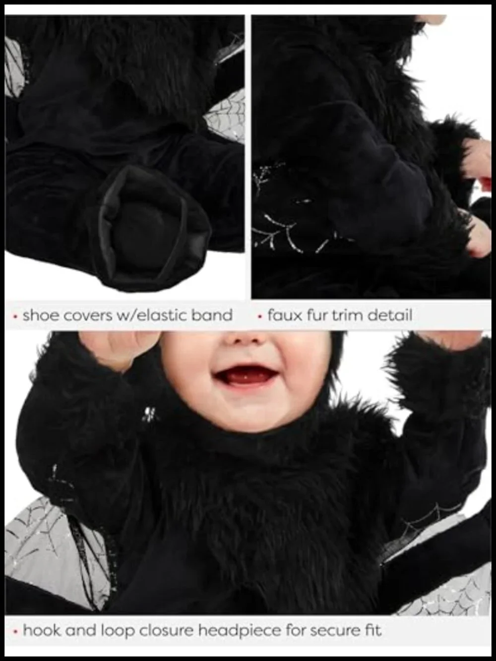 Baby Boy Spider Costume Jumpsuit with Hood and Booties Halloween Cosplay